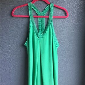 She + Sky green crochet racerback dress - small